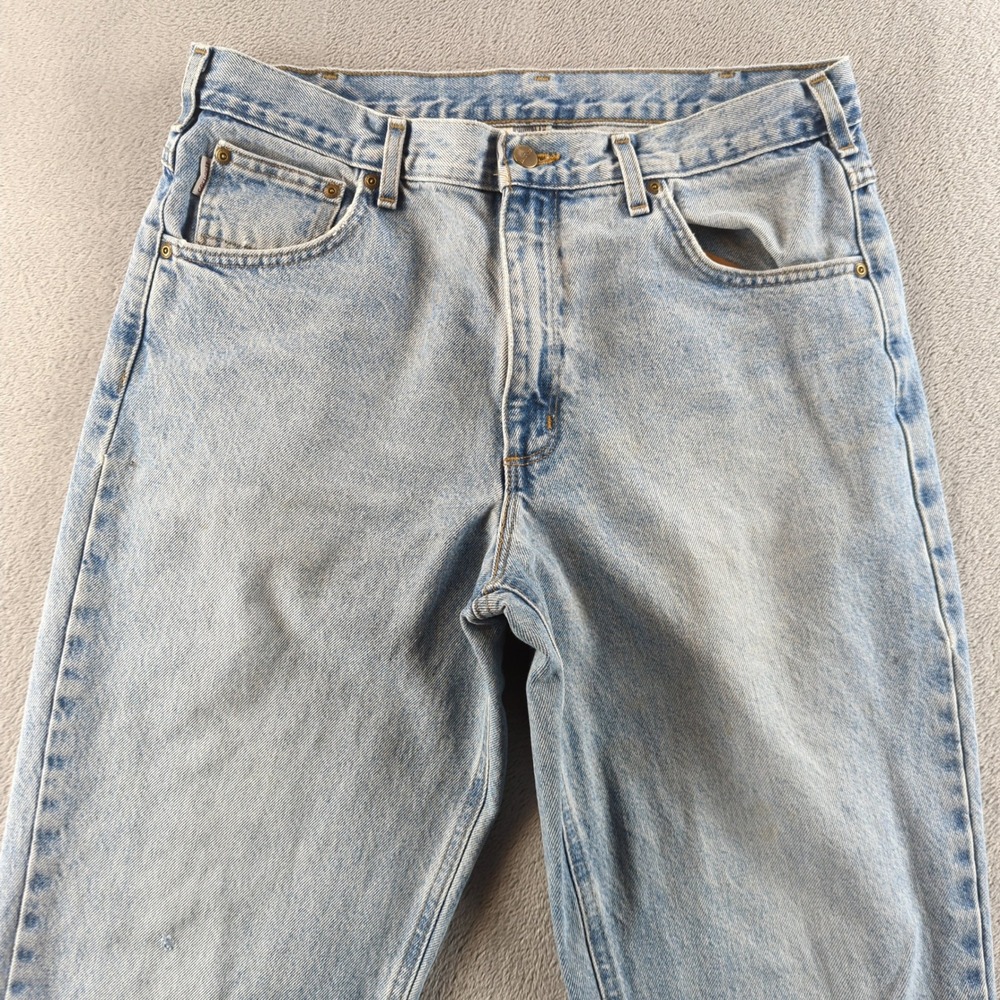 Carhartt Jeans Mens 36 (Fits 33x30) Blue Light Wash Faded B17 Relaxed Straight
